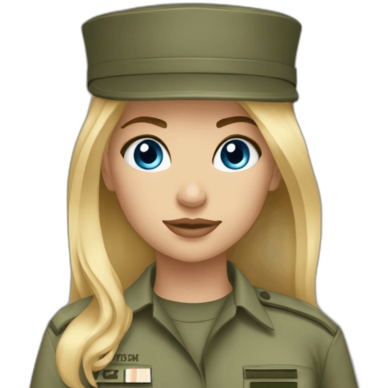 army girl blue eyes blonde hair emoji