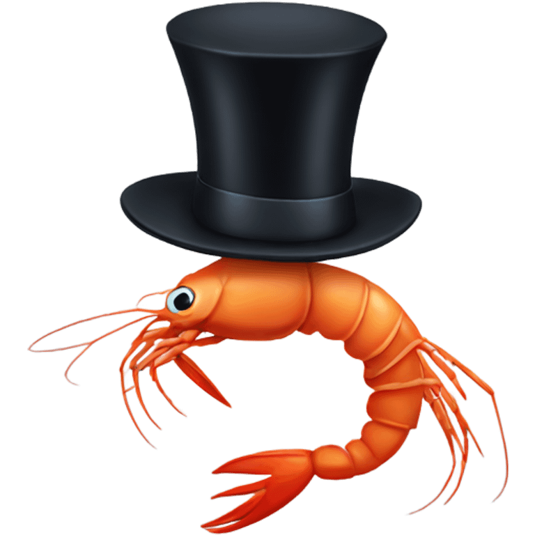 Shrimp with top hat  emoji