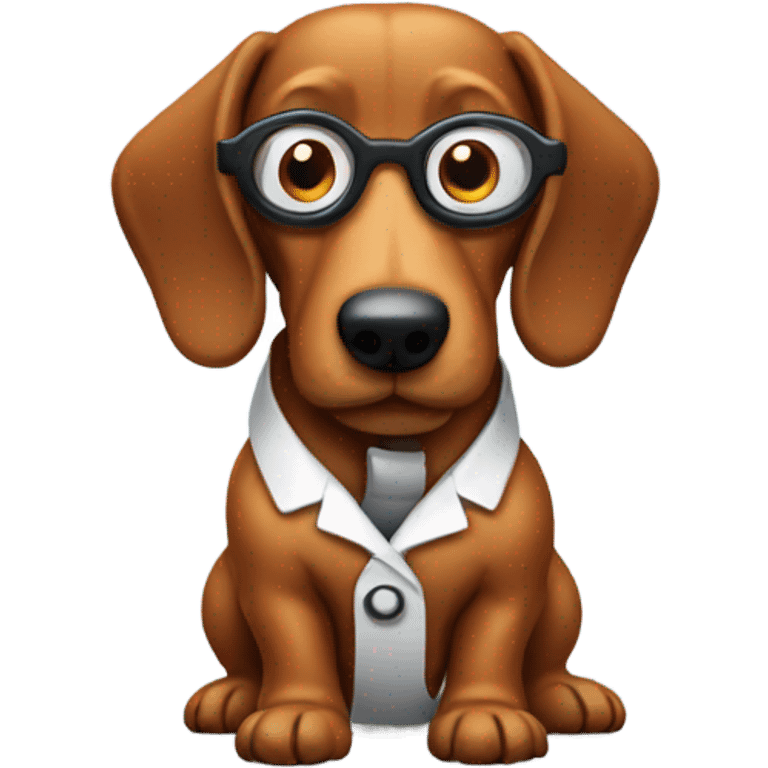 Scientist sausage dog emoji