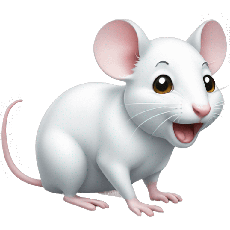 Cute silly white mouse emoji