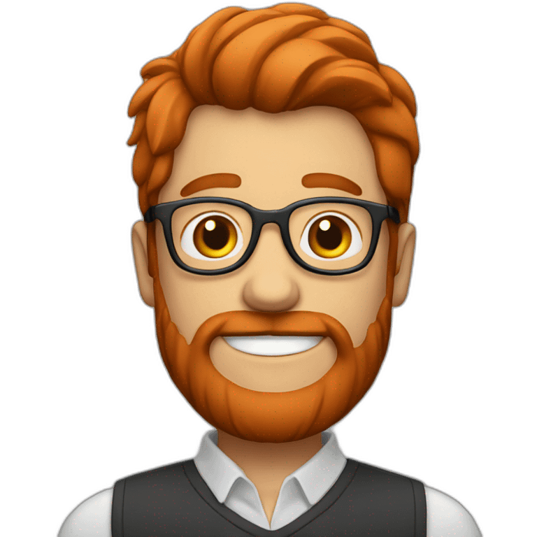 Happy man red haird with beard and glasses emoji