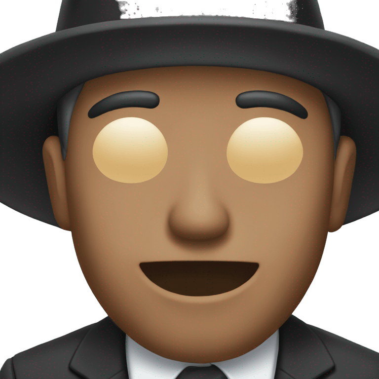 a man wearing a black hat closing eyes emoji