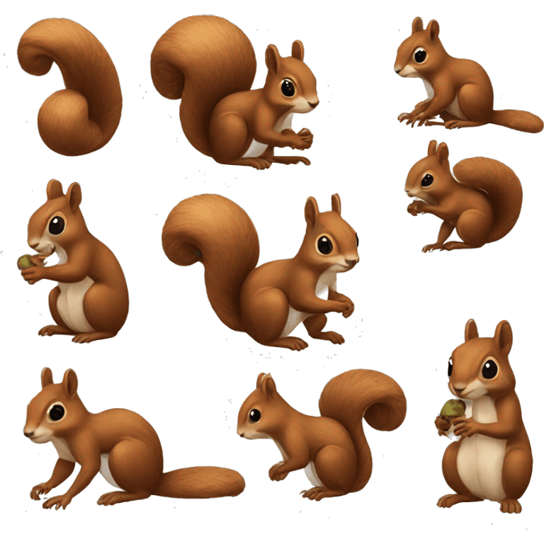 squirrels, walnut, christmas emoji