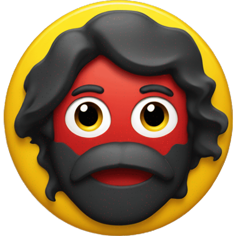  a wavy black red rectangle with a yellow circle in the centre  emoji