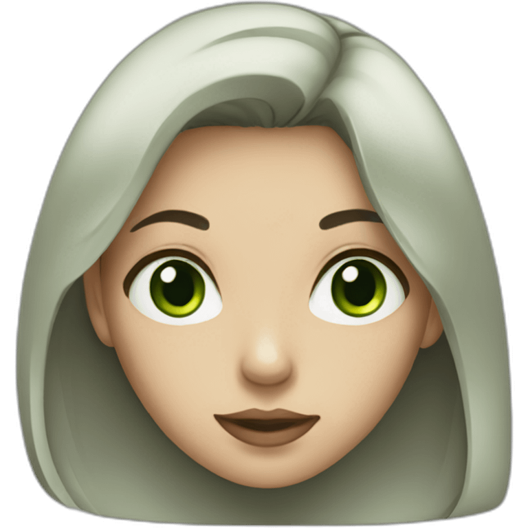 girl with green eyes and dark hair emoji