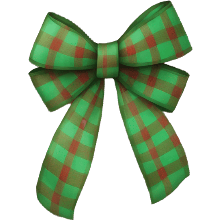 red green plaid bow pretty cute no background emoji