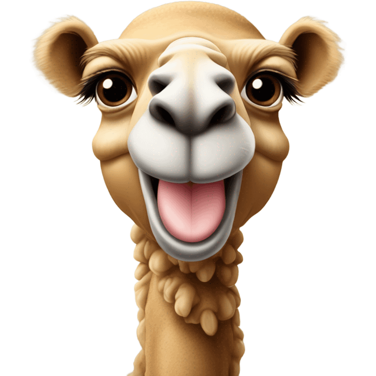 Cute camel with words popping out saying “Happy Hump Day”. emoji