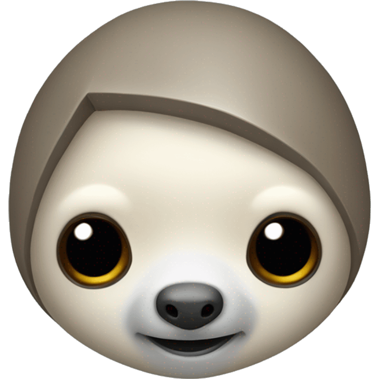 cute robotic sloth, head onl emoji