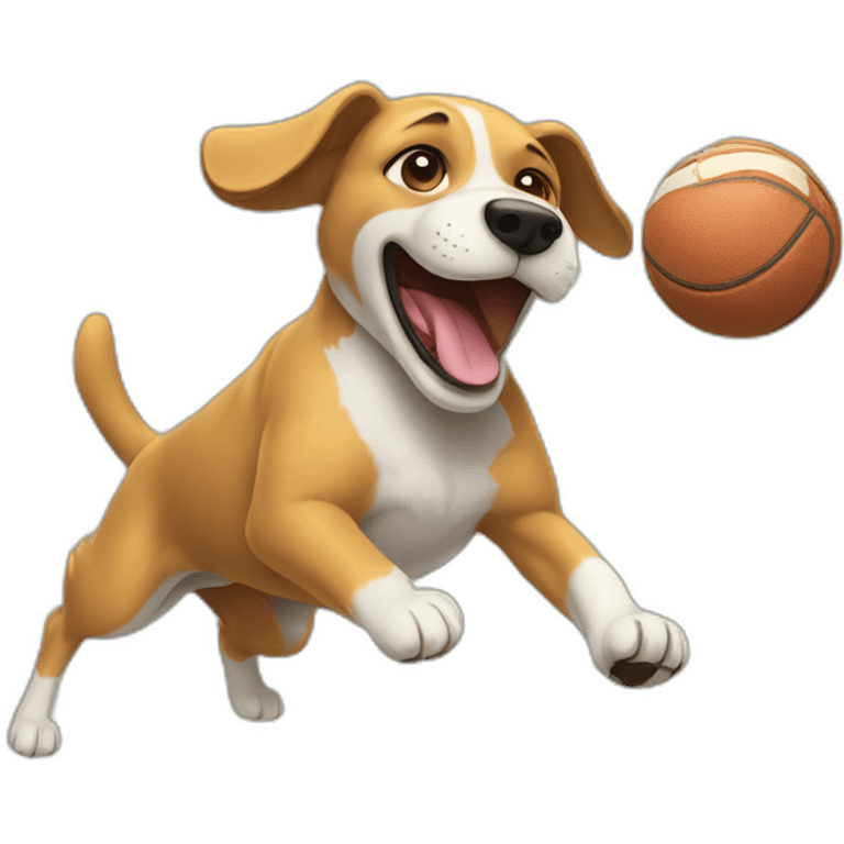 dog catching a ball emoji