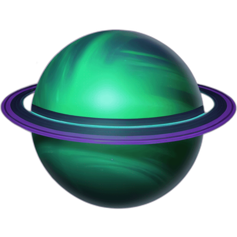 green planet with purple saturn rings emoji