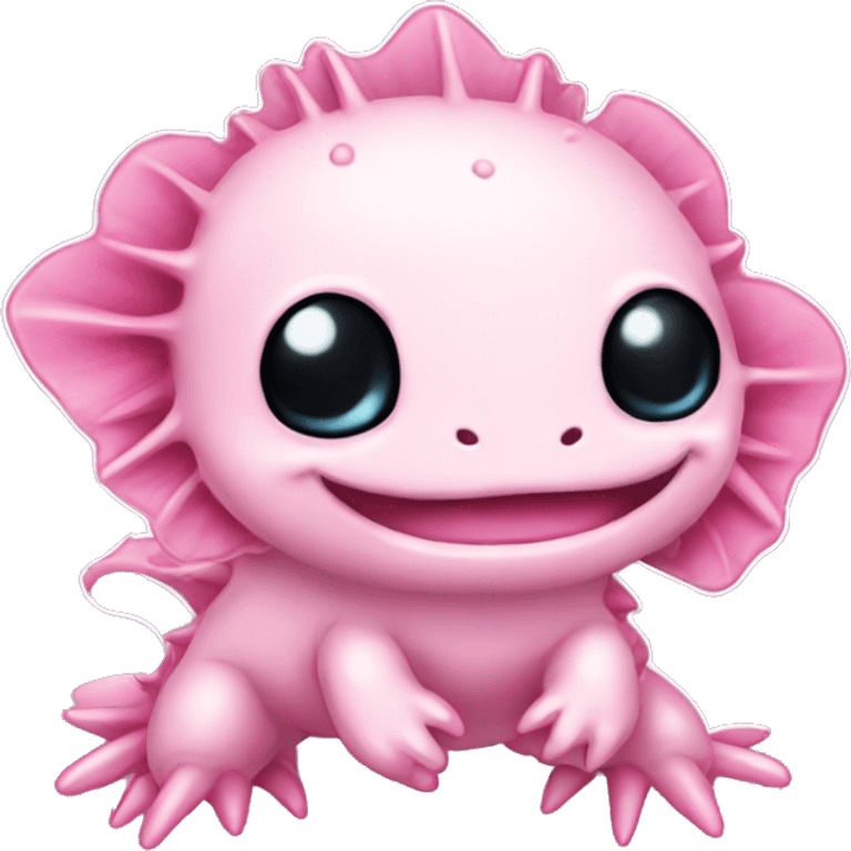 pink cute axolotl stitch chibi emoji