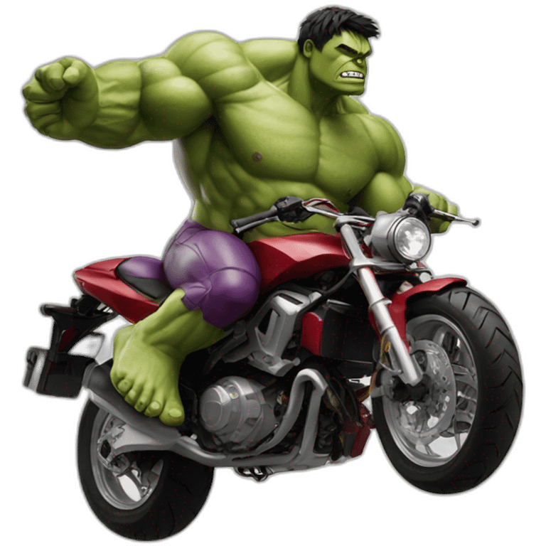 hulk riding on the back of flying ironman emoji