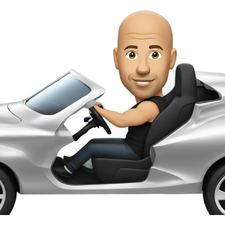 Vin diesel driving a fast car emoji