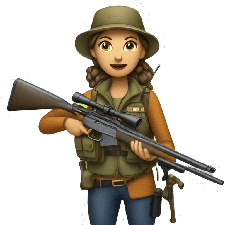 Female deer hunter with rifle emoji