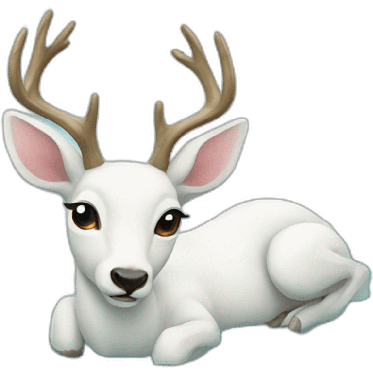 White deer lay in the water emoji