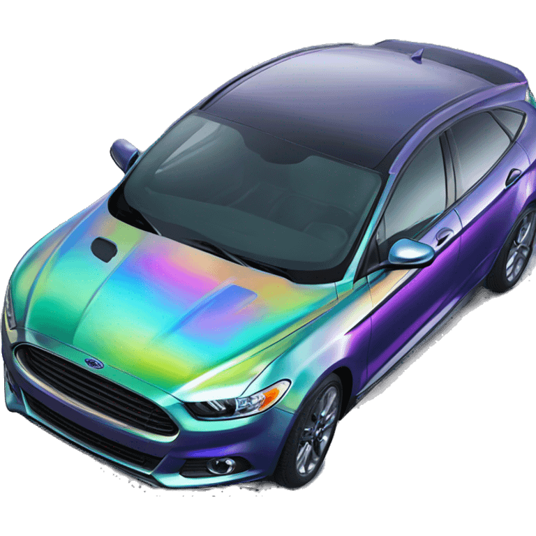 Holographic oil slick rainbow oilslick ford car emoji