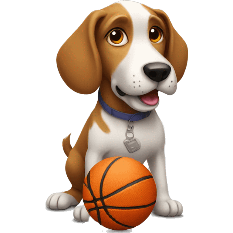 Dog playing basketball  emoji