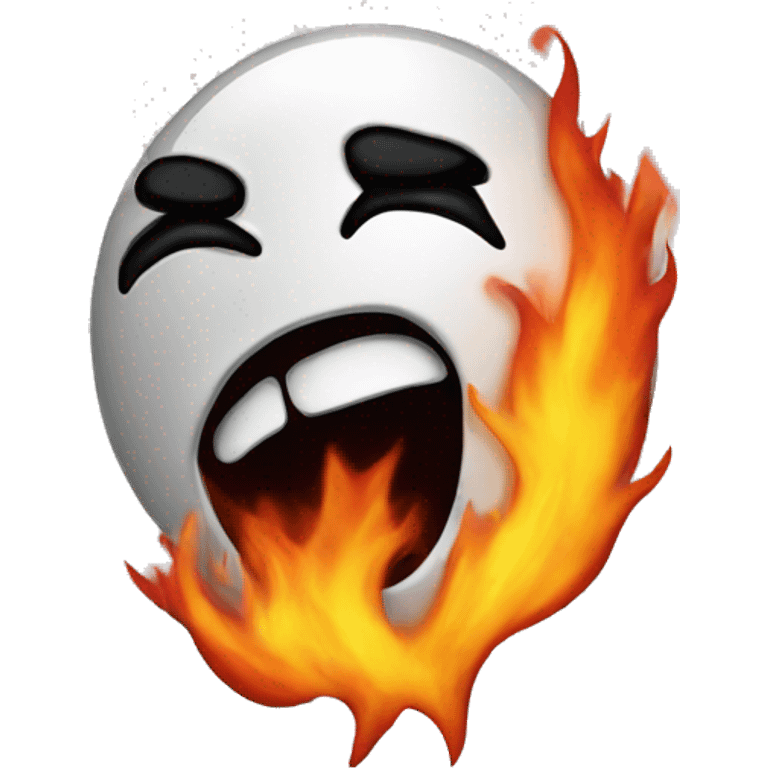 Burn with kiss emoji