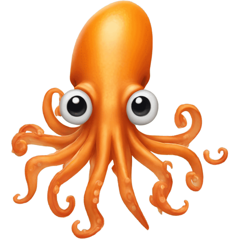 Orange squid facing forward  emoji