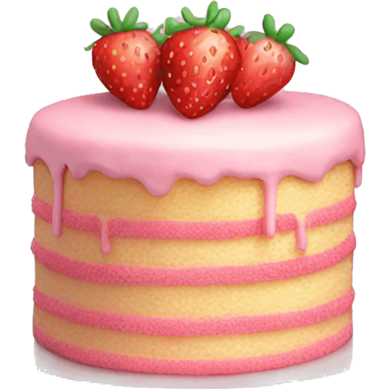 Pastel Birthday cake with strawberry emoji