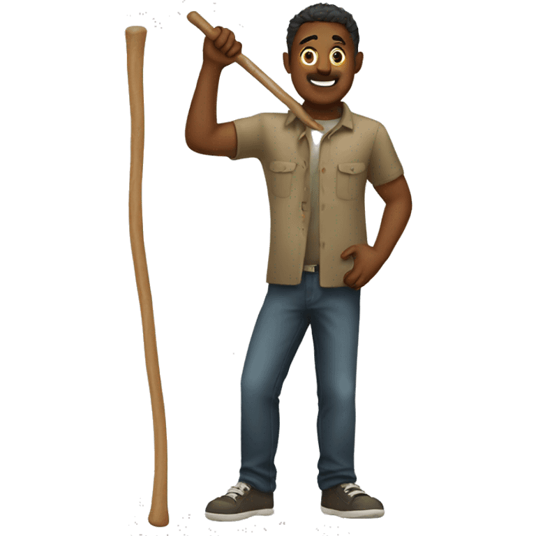 guy with stick emoji