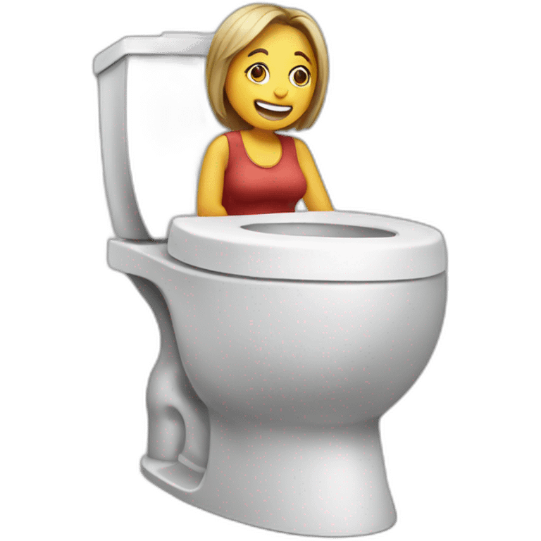 Toilet, crazy woman emoji