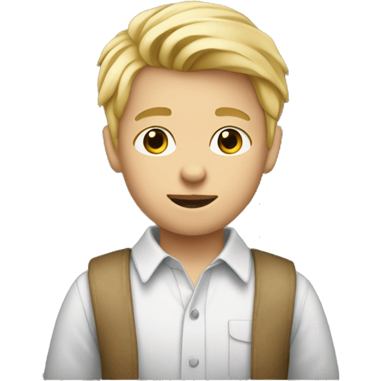 blonde boy in collared shirt emoji