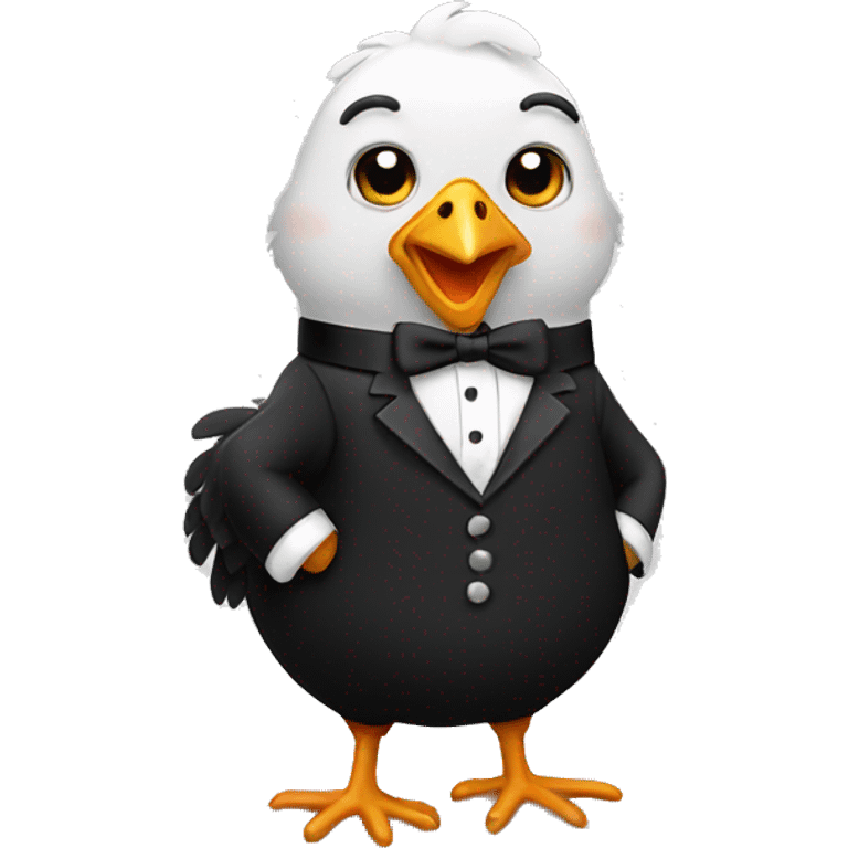 chicken in a tuxedo emoji