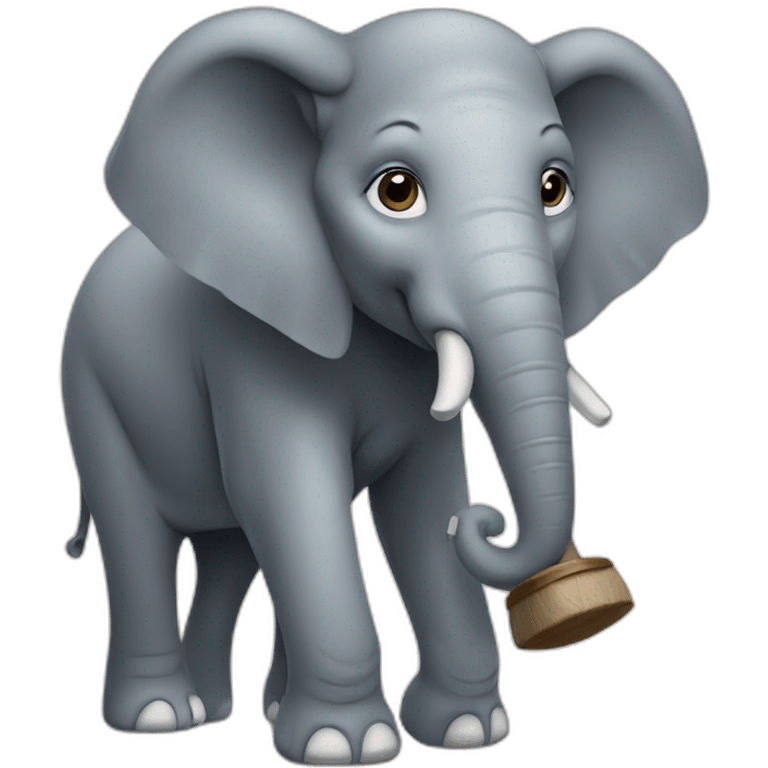 elephant with mallet emoji