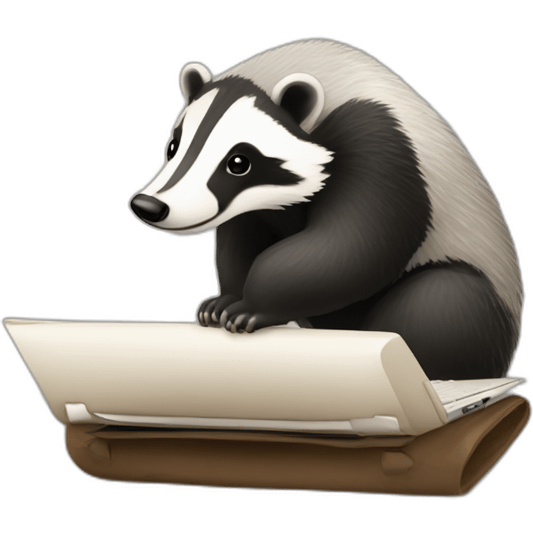 badger works on notebook emoji