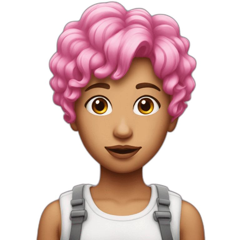 Beautiful Girl,Pink Silly Hair emoji