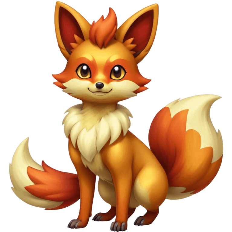 Shiny Dark Fennekin-Vulpix-fusion-hybrid full body emoji