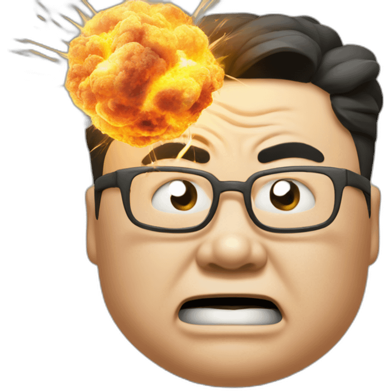 Kin Jong-un angry and exploding emoji