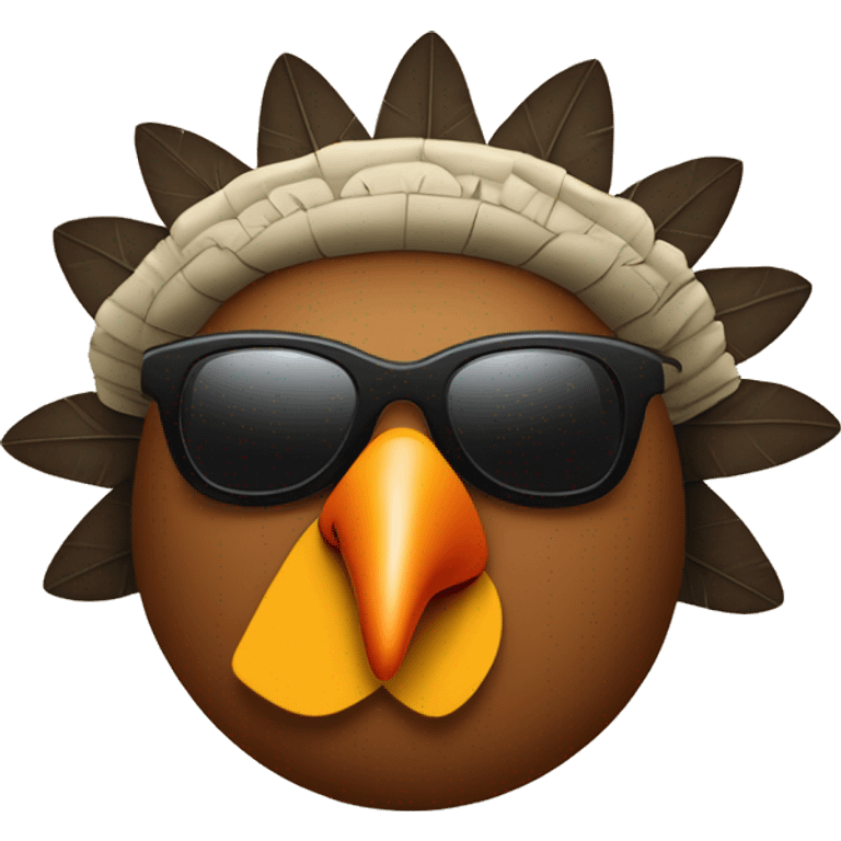 Turkey Sunglasses Pilgrim Native American Pimpkin emoji