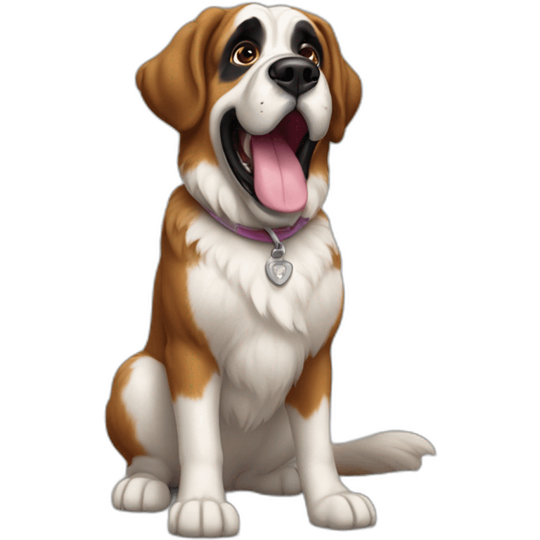 Un chien saint Bernard qui danse emoji