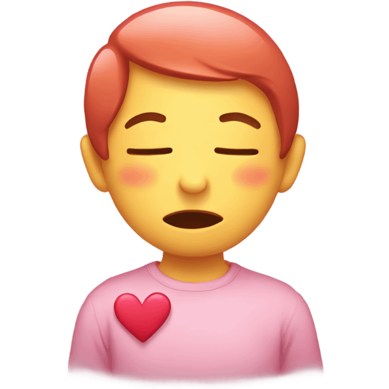 emoji that is shy with hearts emoji