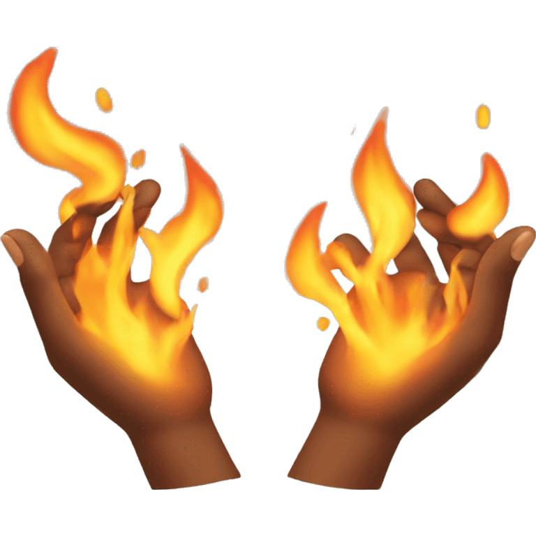 Emoji hands holding fire emoji