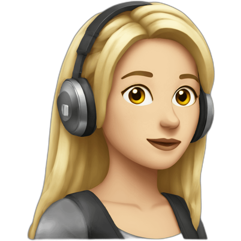 Anastasiia with headphones emoji