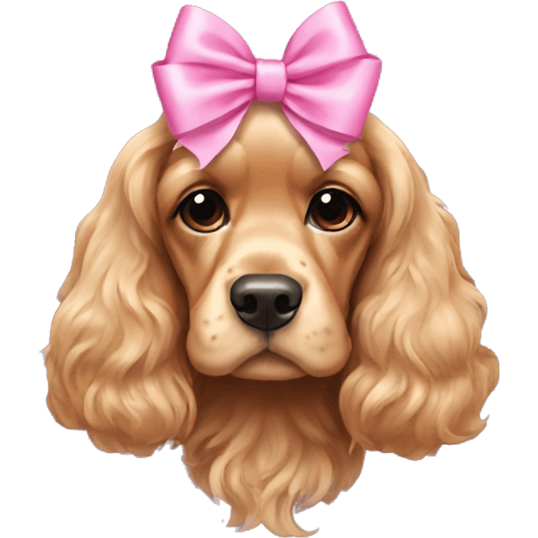 Cocker spaniel with a pink bow emoji