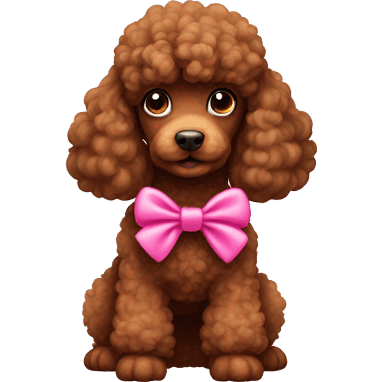 Brown poodle with a pink bow emoji