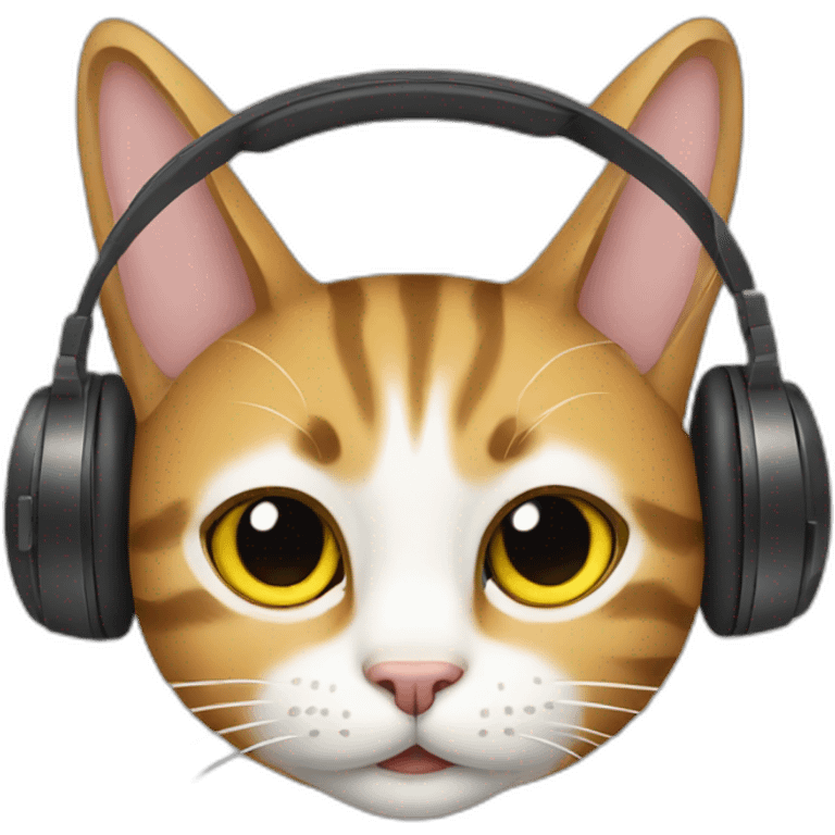 cat with earphones emoji