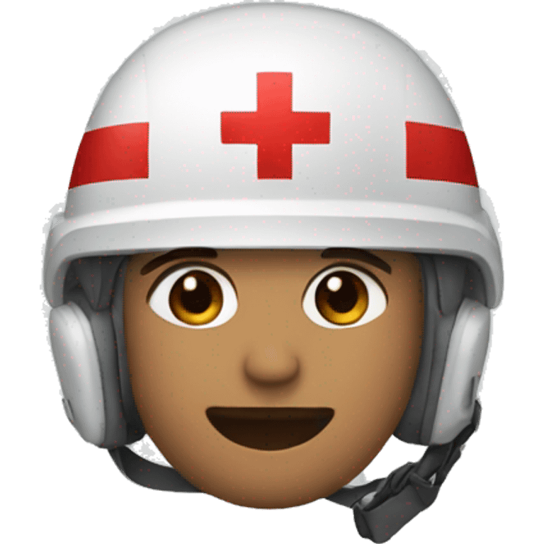 Guy with Red Cross helmet emoji