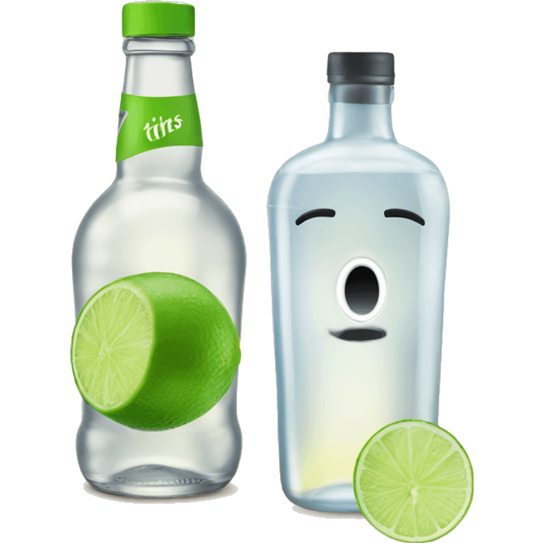 Vodka tonic with a lime and Tito’s bottle emoji