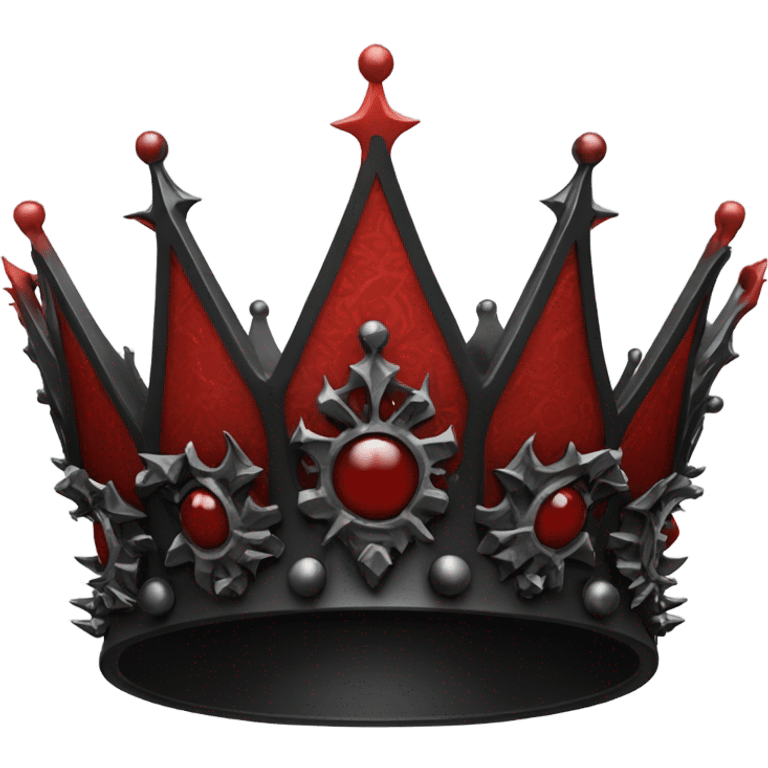 red and black gothic death crown  emoji