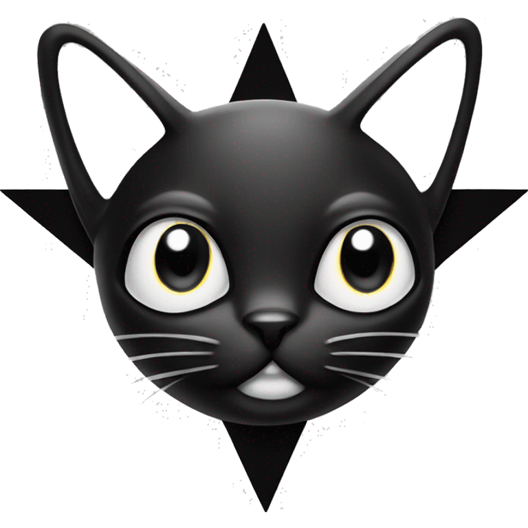 Black and White cat star ring et the viewer  emoji