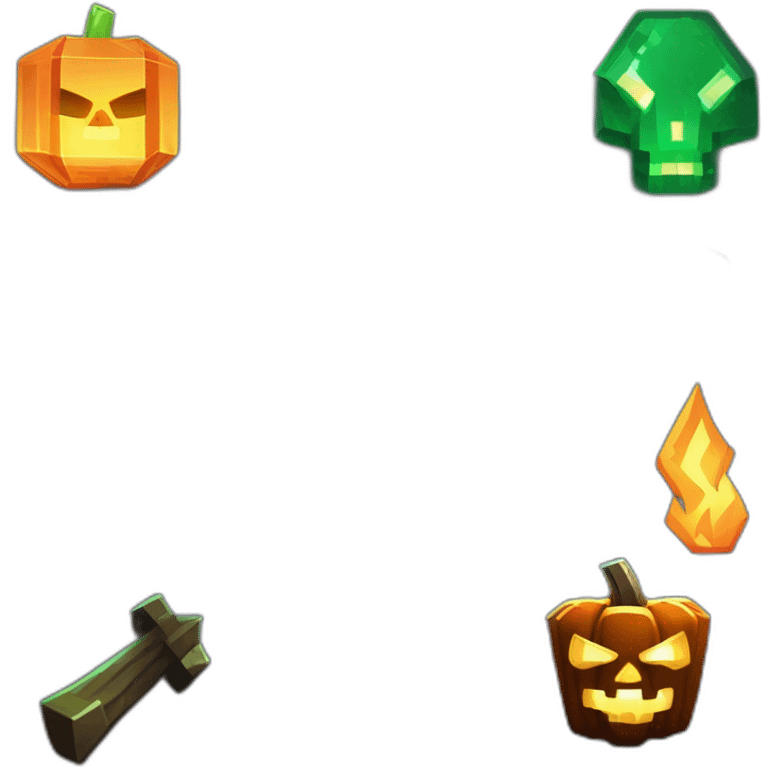 Pixel Minecraft Fedora Halloween Witcher Skeleton Diamond Obsidian Emerald Flame Shiny Glow Reward Legendary Unique Epic Mystery emoji