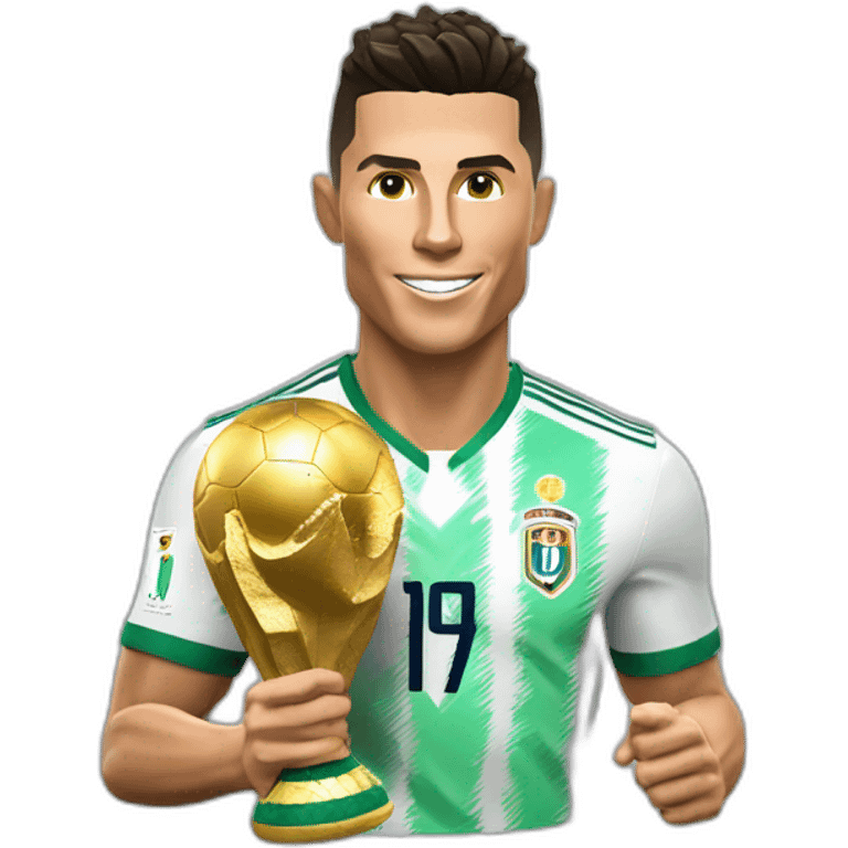 Cristiano Ronaldo soulève la coupe du monde emoji