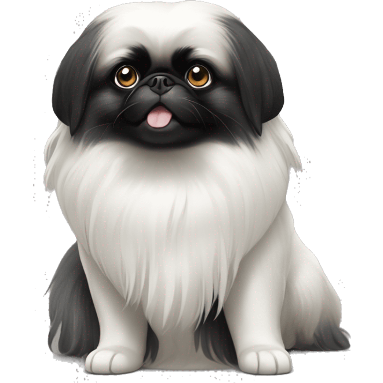 Black and white Pekingese  emoji