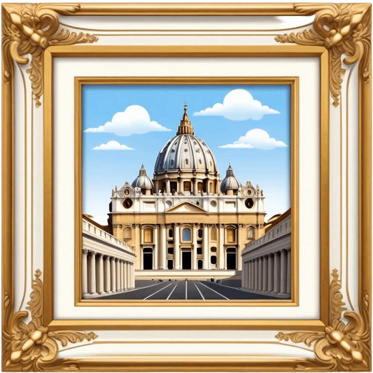 Cinematic Realistic St. Peter's Basilica Landmark Emoji, depicted with majestic, ornate architecture rendered with lifelike detail and regal lighting. emoji