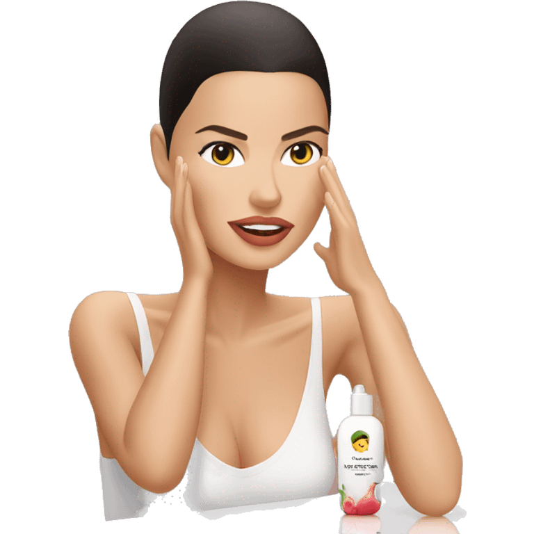 adriana lima doing skin care emoji